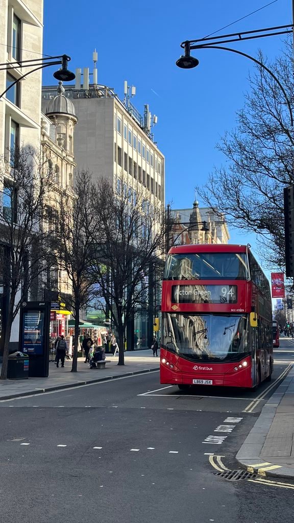 London red bus in Oxford Street